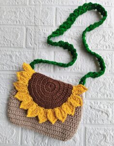 Crochet Sunflower Sling Bag 🌻🍃