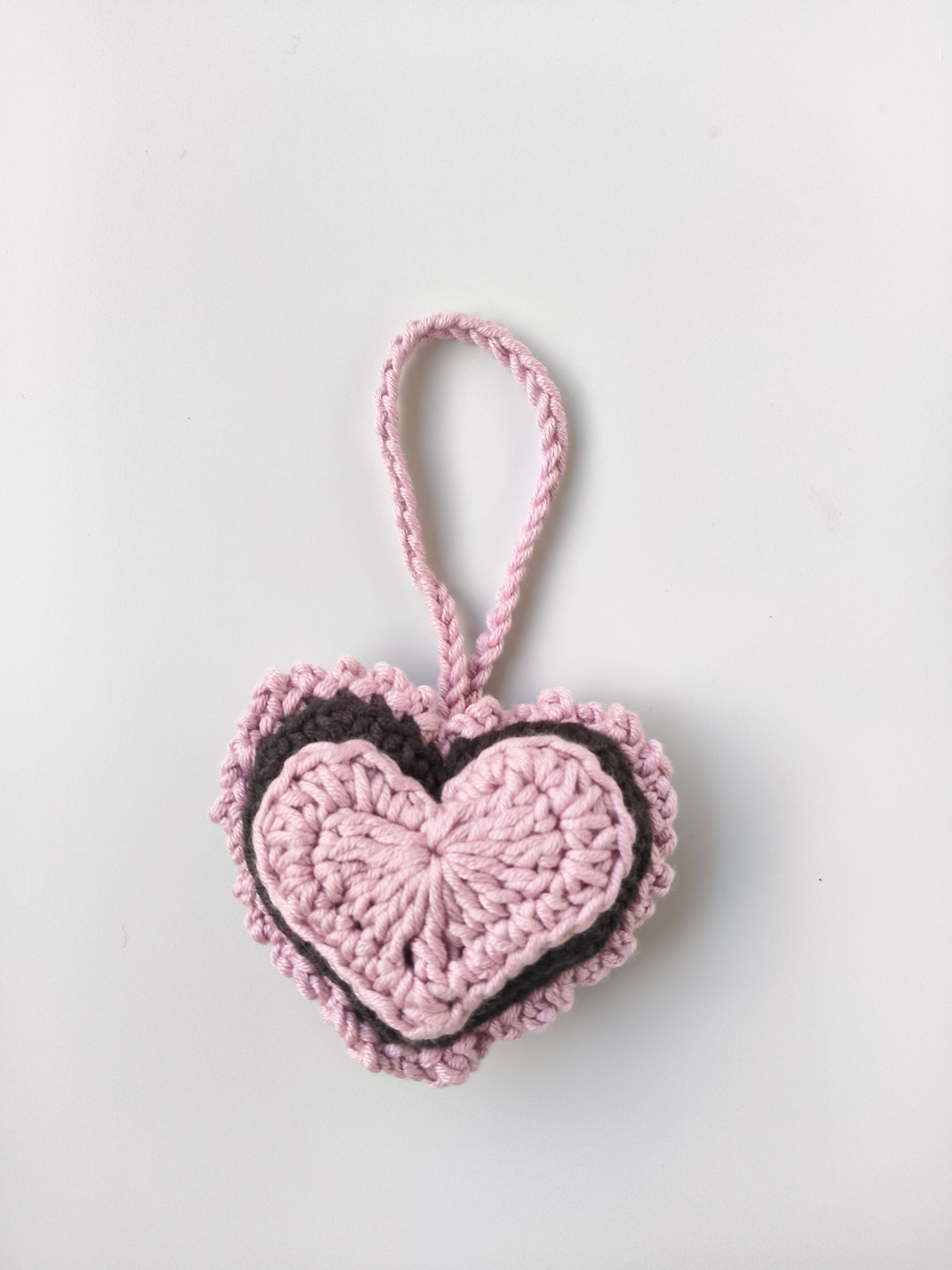 Crochet Heart Bag Charm 💜